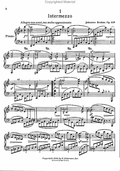 Six Piano Pieces, Op. 118