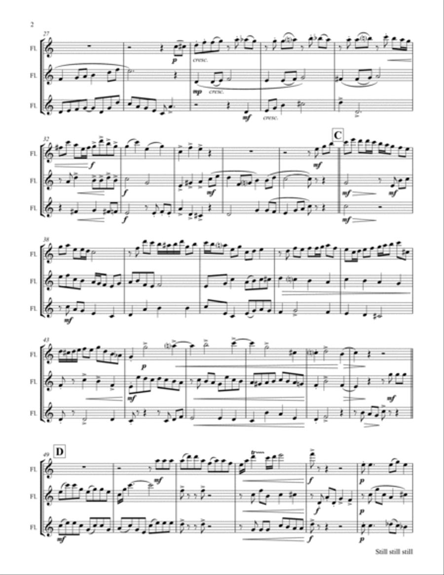 Still Still Still - Christmas song - Flute Trio - C Flute Trio scores gallery preview page 3