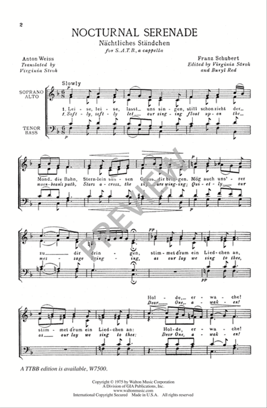 Nocturnal Serenade (SATB) 4-Part scores gallery preview page 3