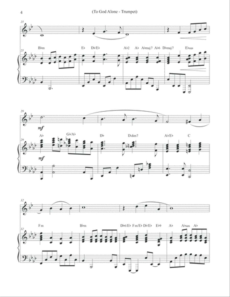 To God Alone (Classic Trumpet Hymn Arrangement) Trumpet Solo scores gallery preview page 4