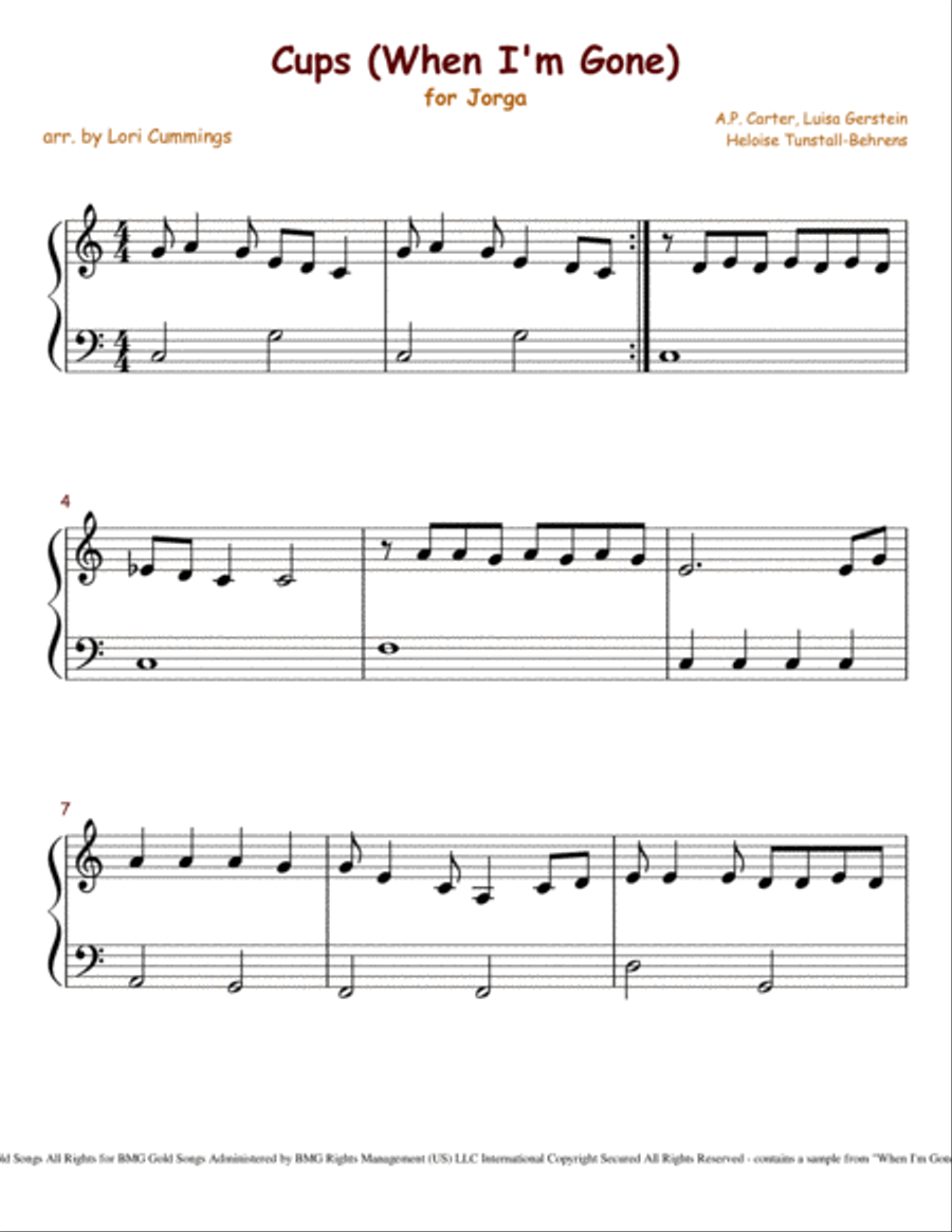 Cups (When I'm Gone) Cups (When I'm Gone) Piano Method scores gallery preview page 2