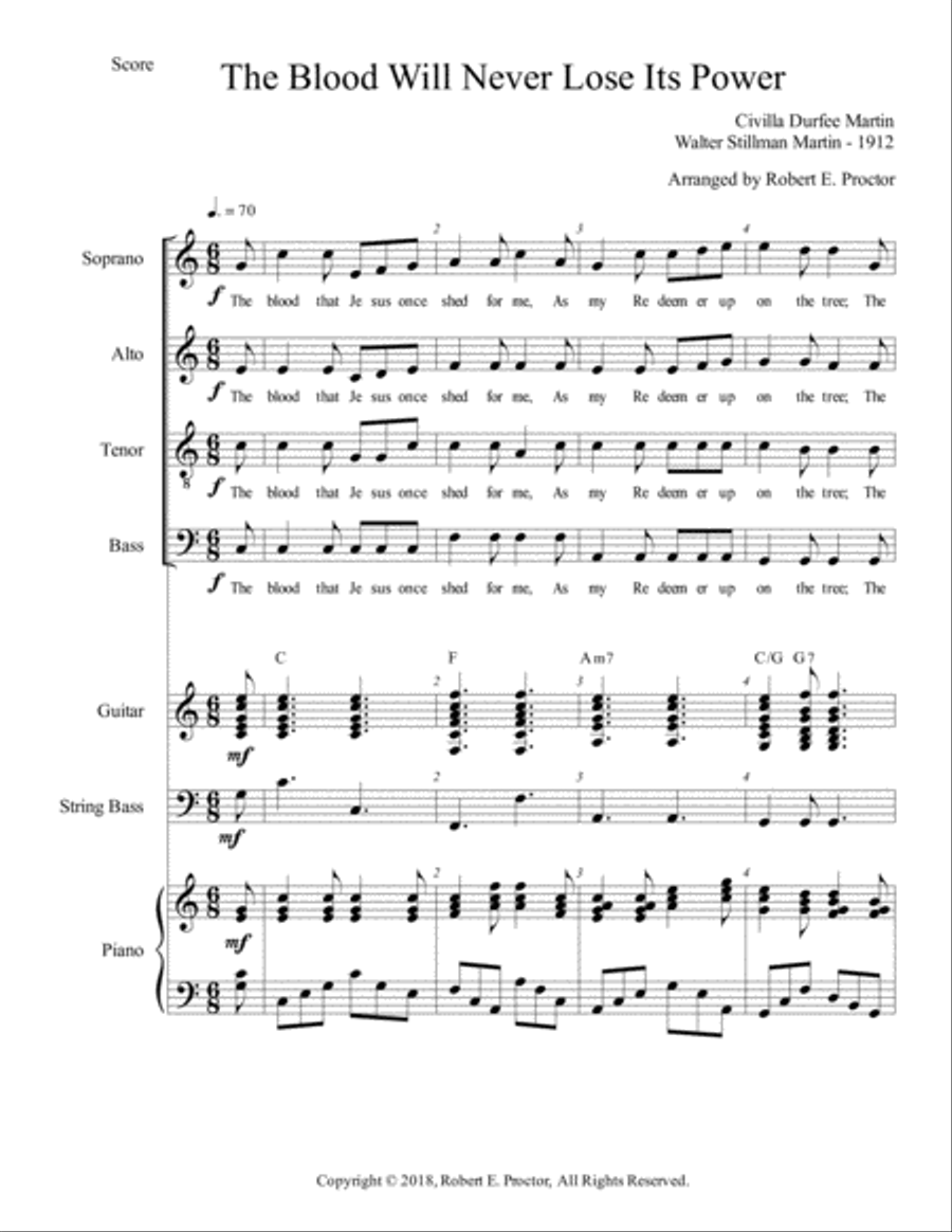 The Blood Will Never Loses Its Power - 1912 4-Part scores gallery preview page 2
