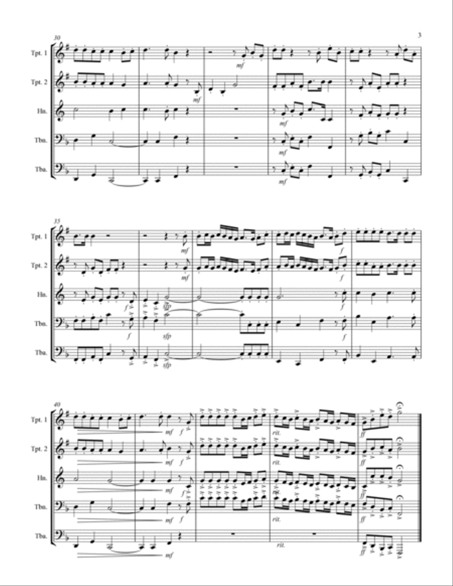 Psalm 19 - Benedetto Marcello (for Brass Quintet) Brass Quintet scores gallery preview page 4