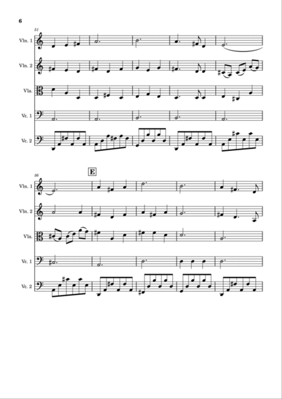 Morning Has Broken String Quintet scores gallery preview page 6