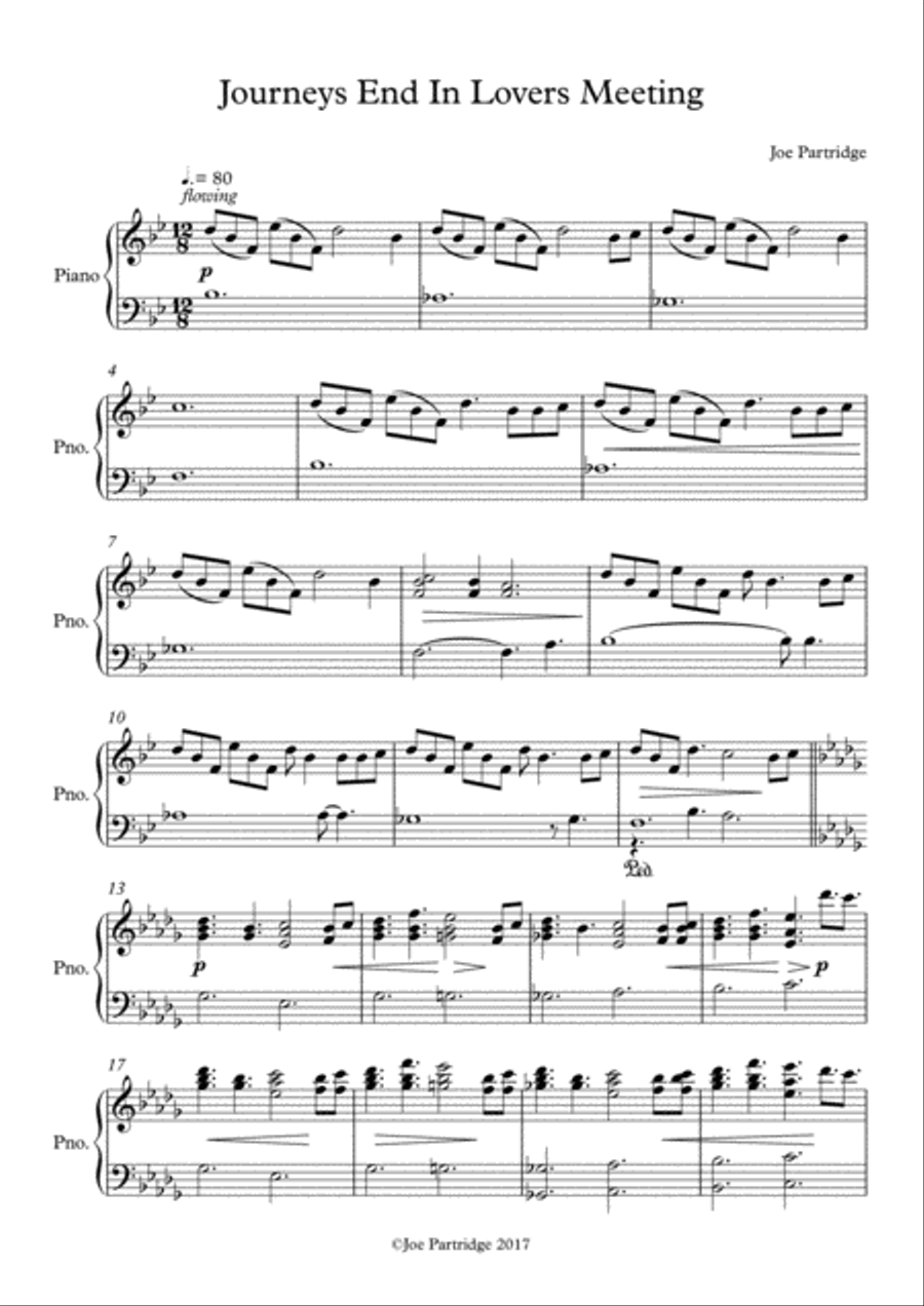 Journeys End in Lovers Meeting Easy Piano scores gallery preview page 3