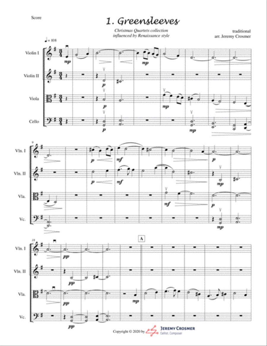 Greensleeves String Quartet - ADVANCED