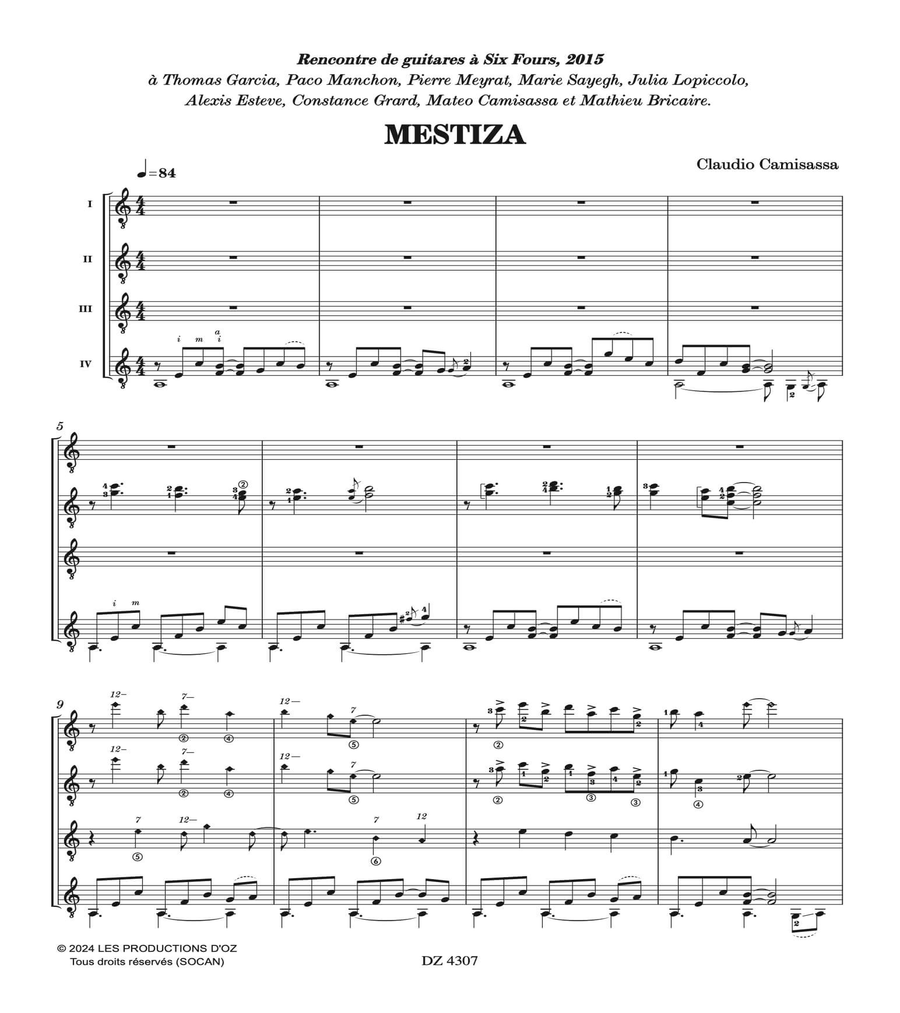 Mestiza Guitar Ensemble scores gallery preview page 2