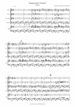 Habanera (Fantasia from Carmen) for Double Reed Quartet