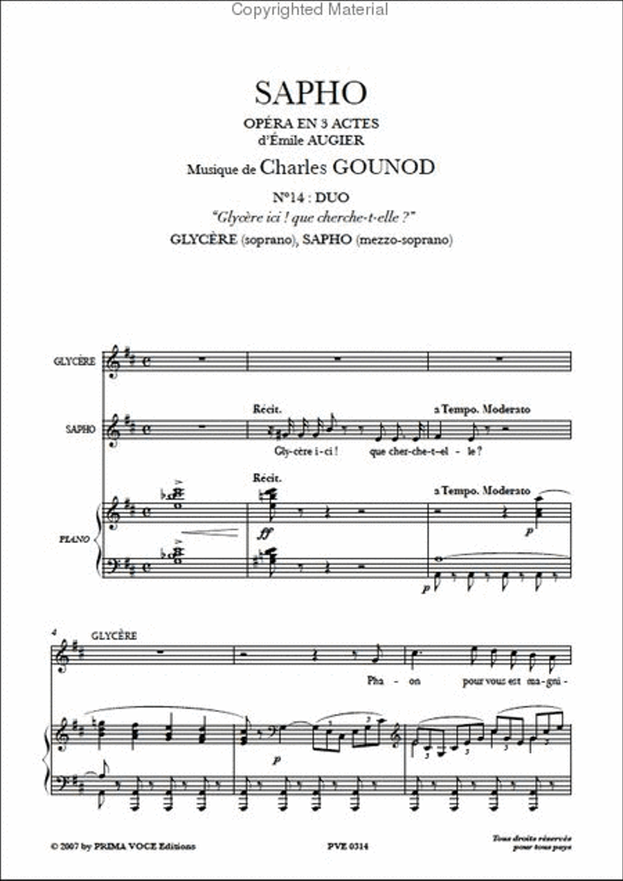 Glycere ici! Que cherche-t-elle? from Sapho Mezzo-Soprano Voice scores gallery preview page 2