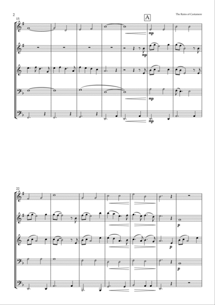 The Rains Of Castamere Brass Ensemble scores gallery preview page 2