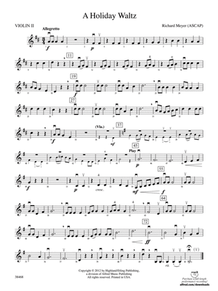 A Holiday Waltz: 2nd Violin