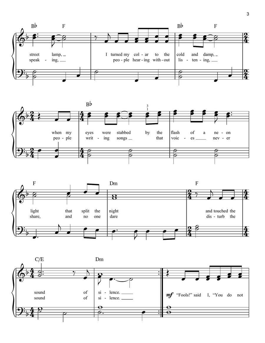 The Sound Of Silence Voice scores gallery preview page 3