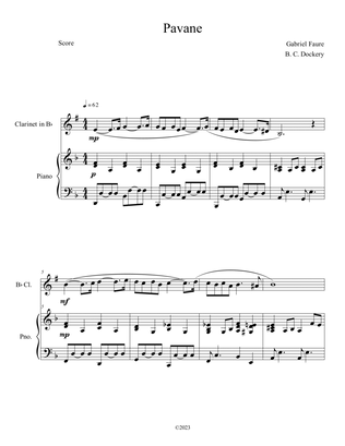 Pavane (Clarinet Solo with Piano Accompaniment)