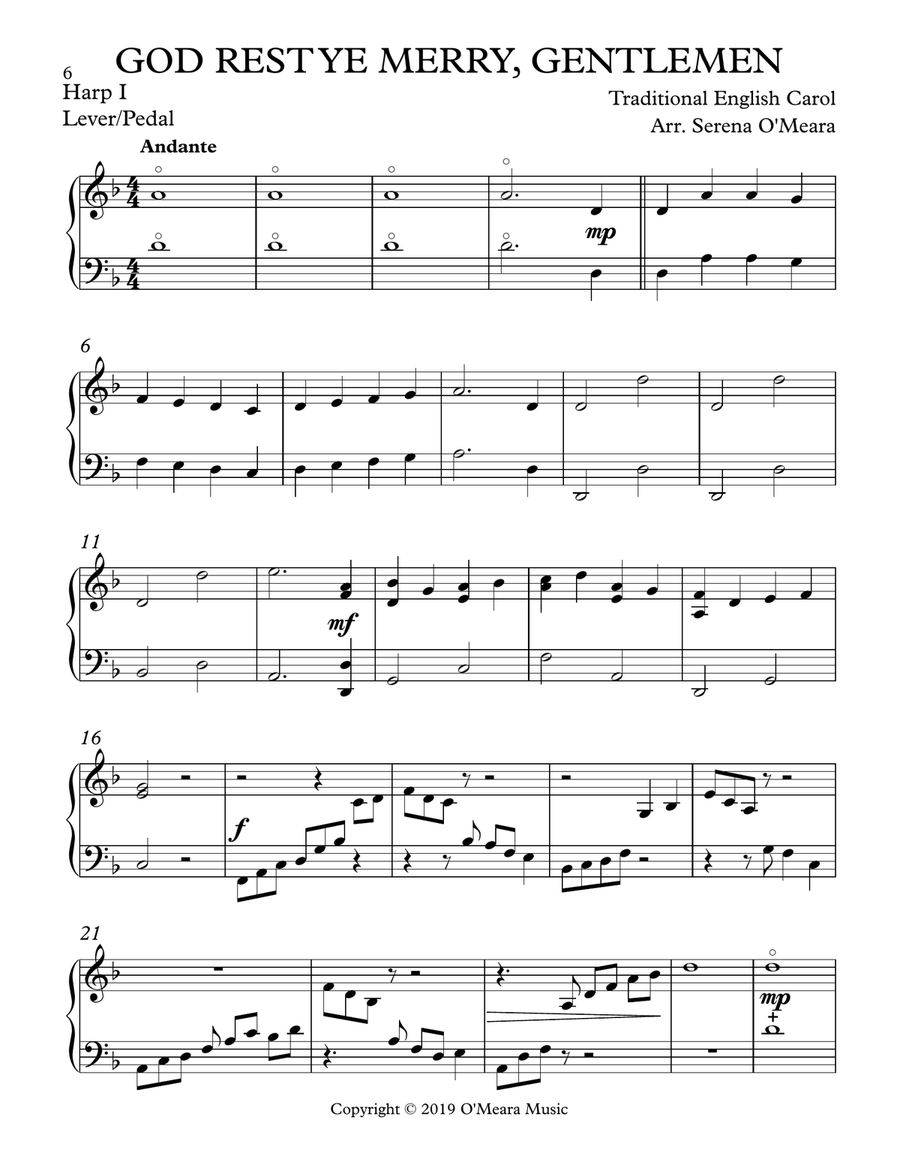 God Rest Ye Merry, Gentlemen, Harp I God Rest Ye Merry, Gentlemen, Harp I Celtic Harp scores gallery preview page 2