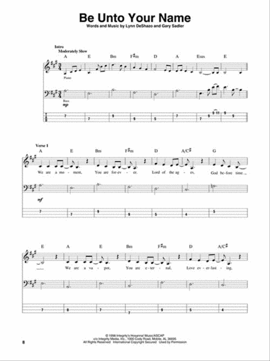 Holy Is the Lord - Bass Edition Guitar Tablature scores gallery preview page 2