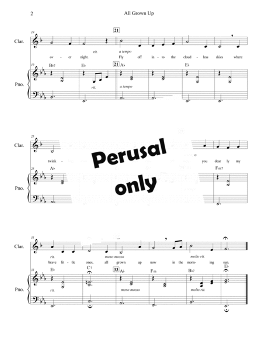 All Grown Up B-Flat Clarinet scores gallery preview page 3