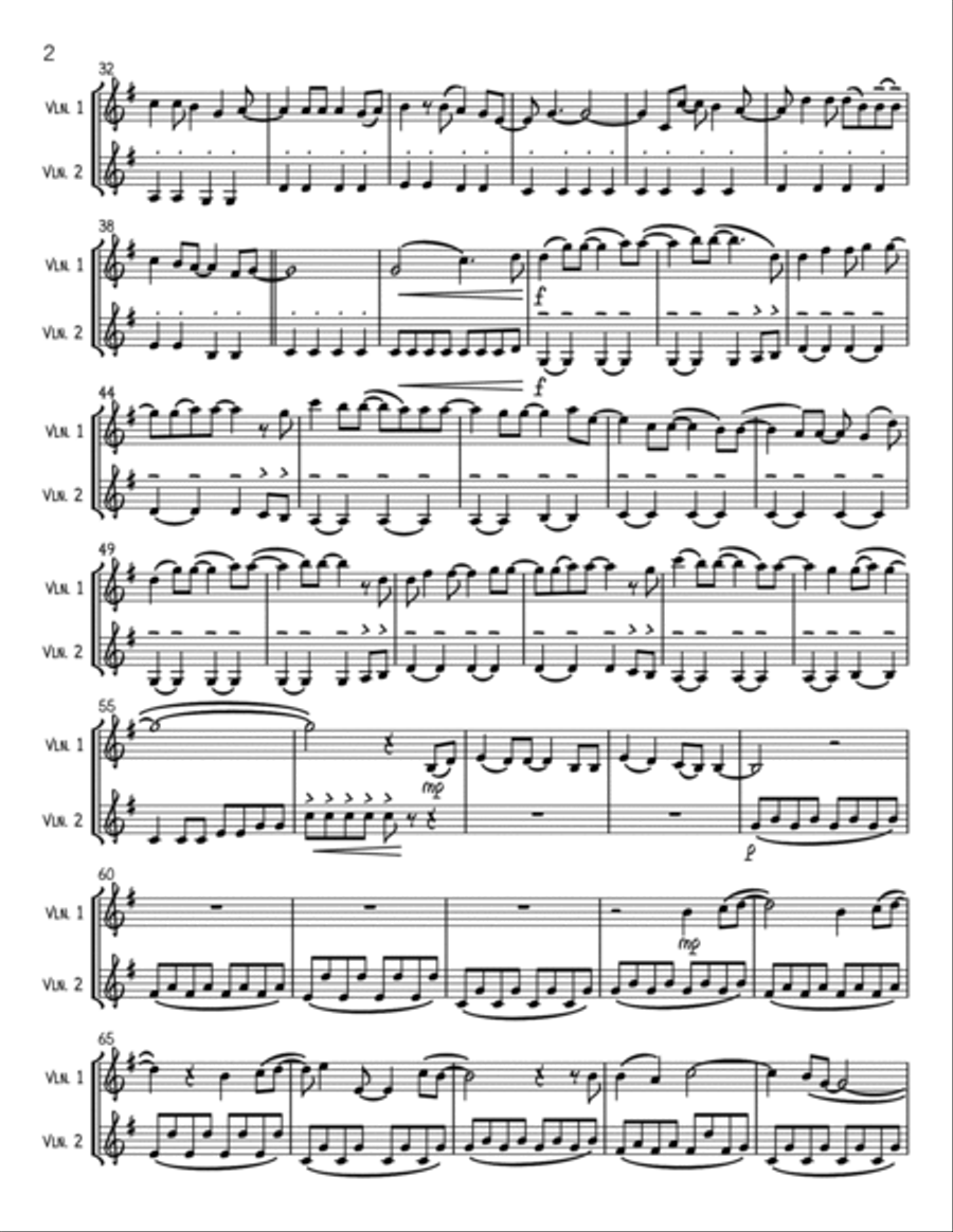 A Million Dreams String Duet scores gallery preview page 2