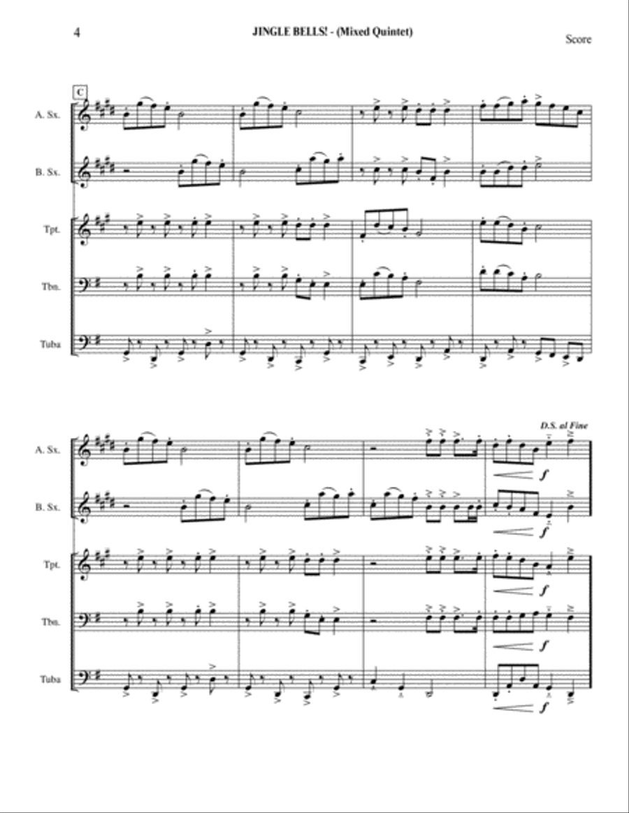 Jingle Bells Small Ensemble scores gallery preview page 5