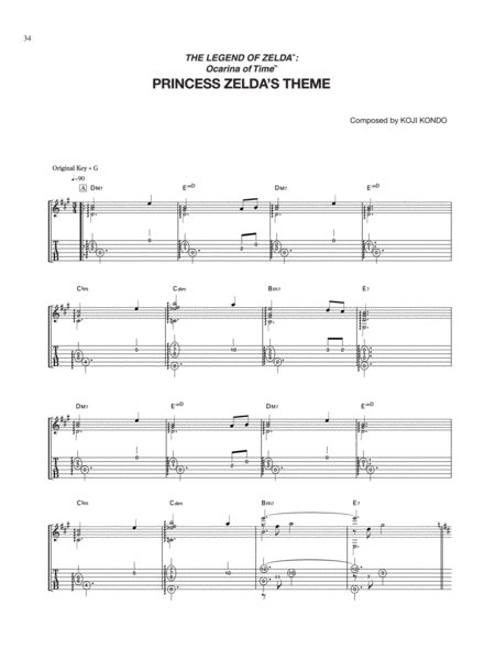 The Legend of Zelda™: Ocarina of Time™ Princess Zeldas Theme Electric Guitar - Digital Sheet Music