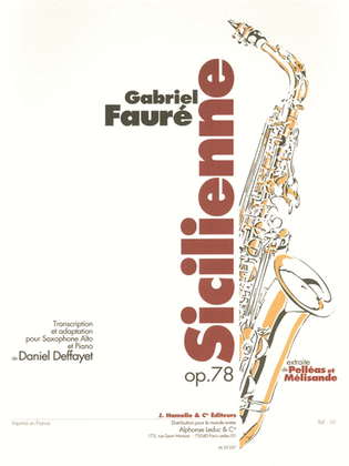 Book cover for Sicilienne Op.78 (saxophone-alto & Piano)
