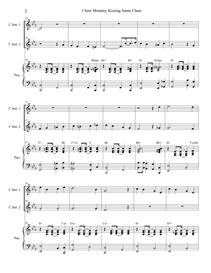 I Saw Mommy Kissing Santa Claus Flute scores gallery preview page 2