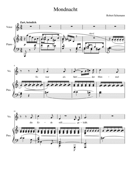 Mondnacht Op.39, No.5 - C Major