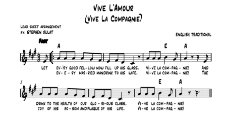 Vive L'Amour (Vive La Compagnie) - Lead sheet (key of A)