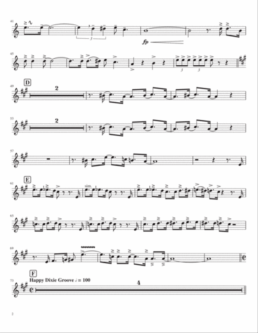 St. Louis Blues - Bb Trumpet 2 Brass Quintet scores gallery preview page 2