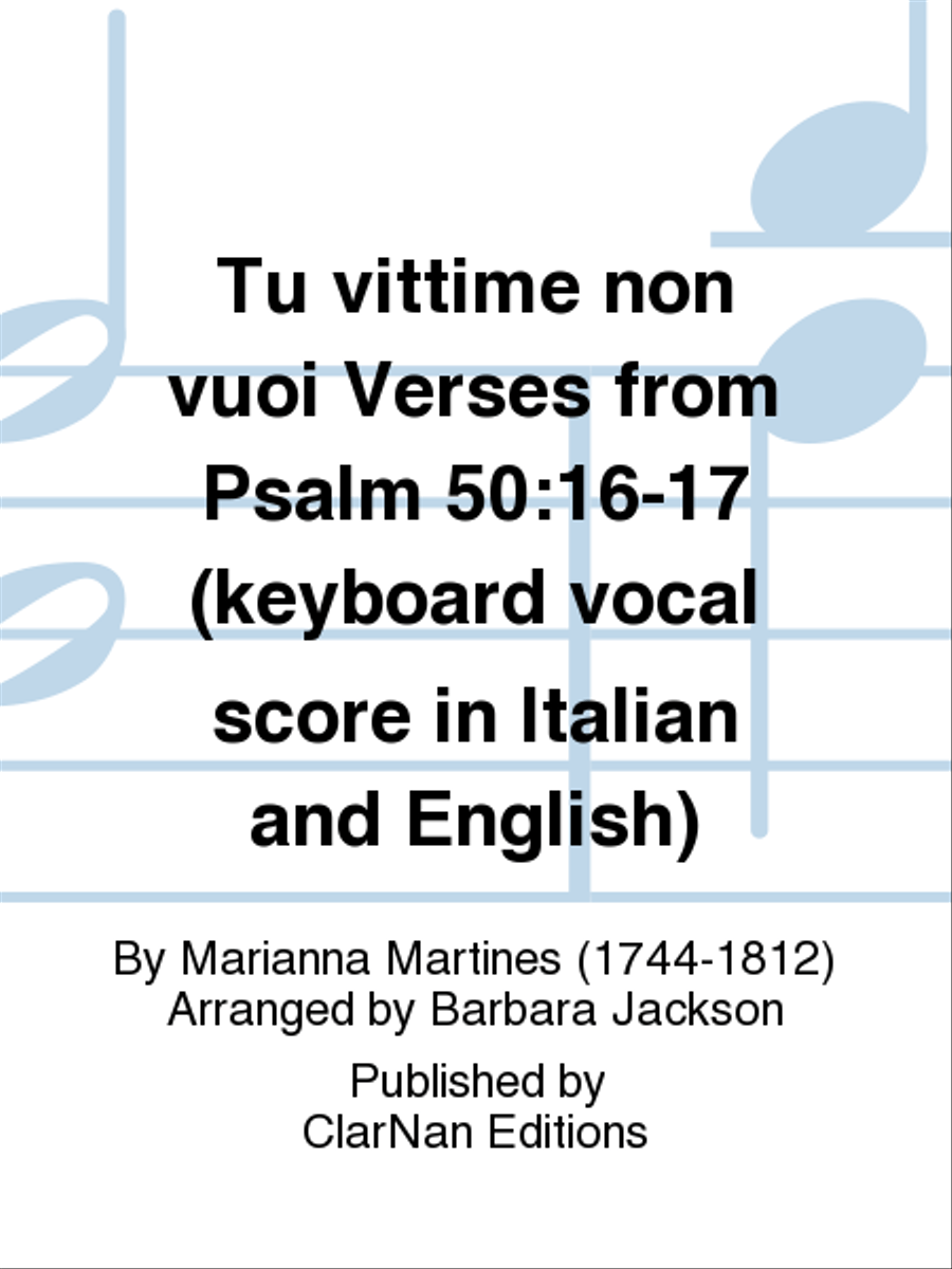 Tu vittime non vuoi Verses from Psalm 50:16-17 (keyboard vocal score in Italian and English) 4-Part scores gallery preview page 1