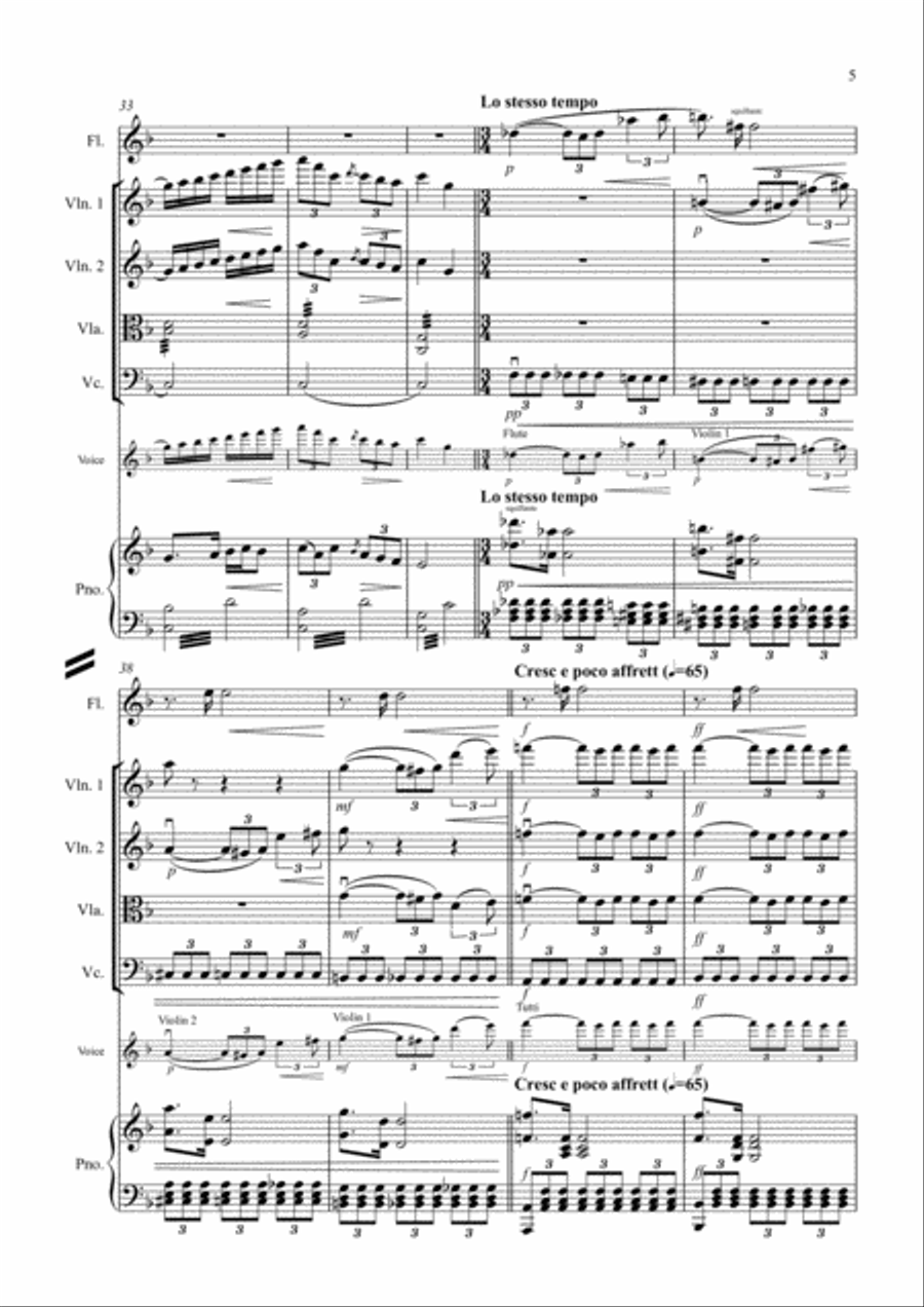 Mascagni - Cavalleria Rusticana - PRELUDIO Small Ensemble scores gallery preview page 5