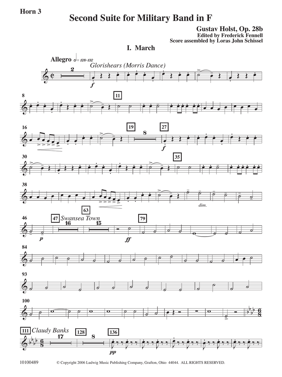 Second Suite in F - Horn 3