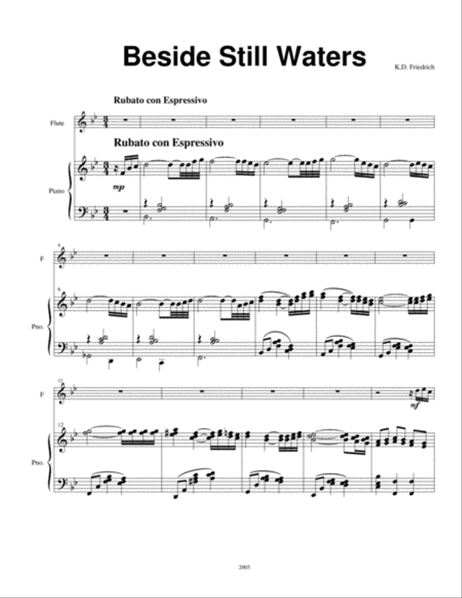Beside Still Waters Flute Solo scores gallery preview page 1