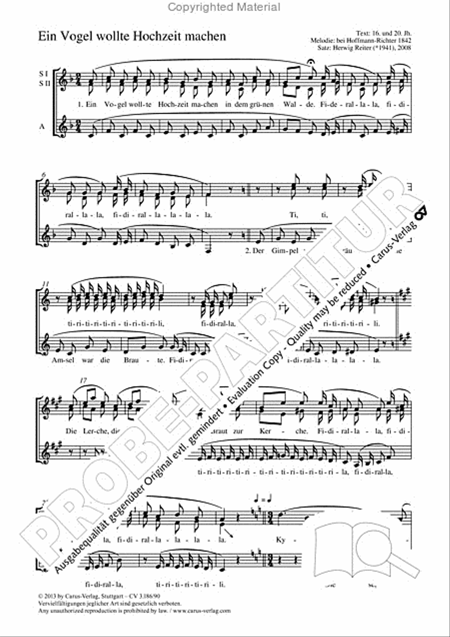 Ein Vogel wollte Hochzeit machen SSA scores gallery preview page 2