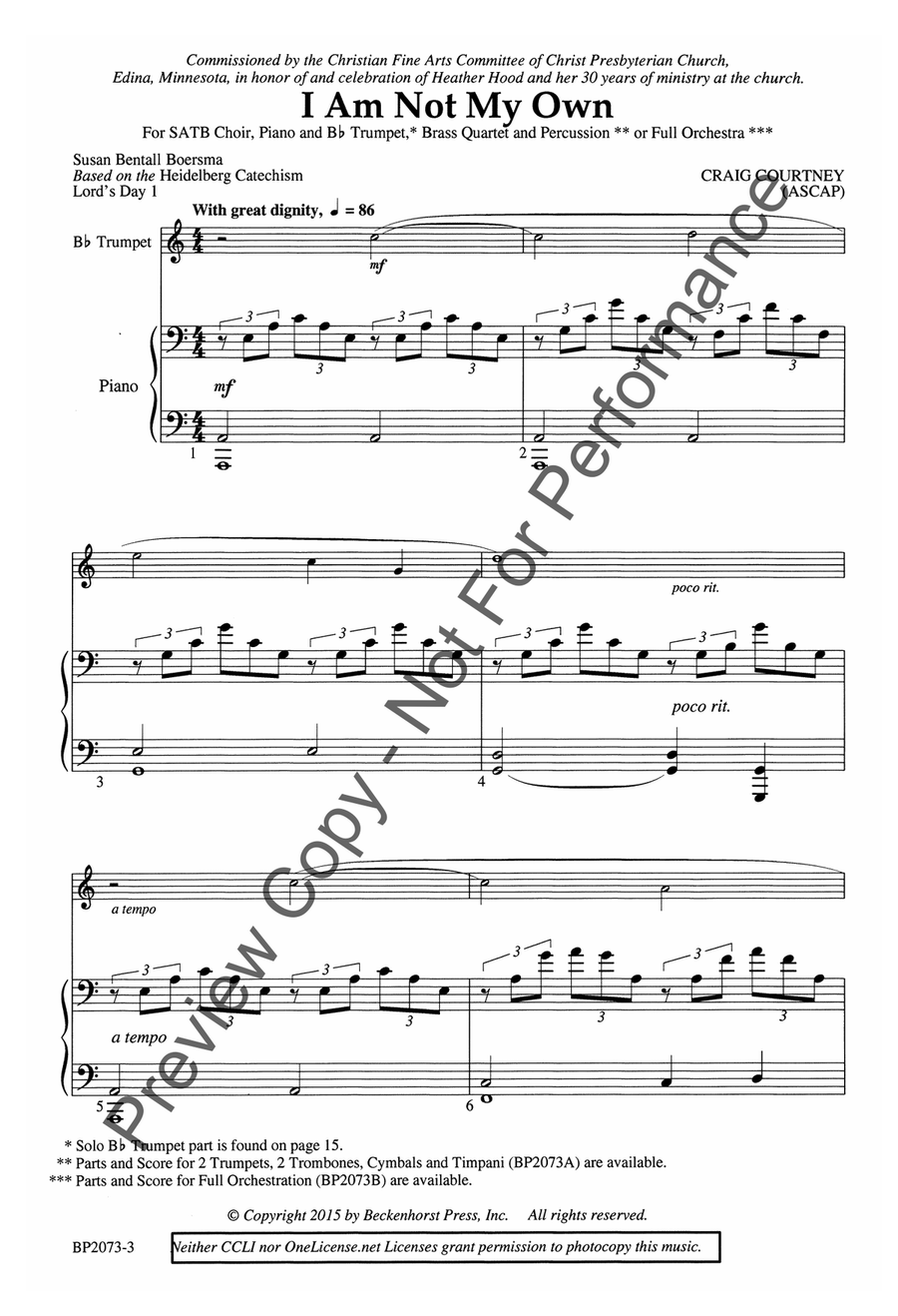 I Am Not My Own 4-Part scores gallery preview page 3