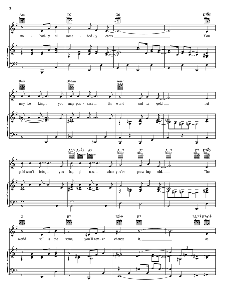 You're Nobody 'Til Somebody Loves You Piano, Vocal, Guitar scores gallery preview page 2