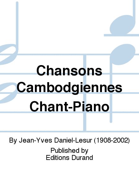 Chansons Cambodgiennes Chant-Piano