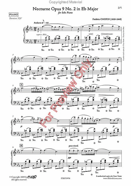 Nocturne Opus 9 No. 2 In Eb Major image number null