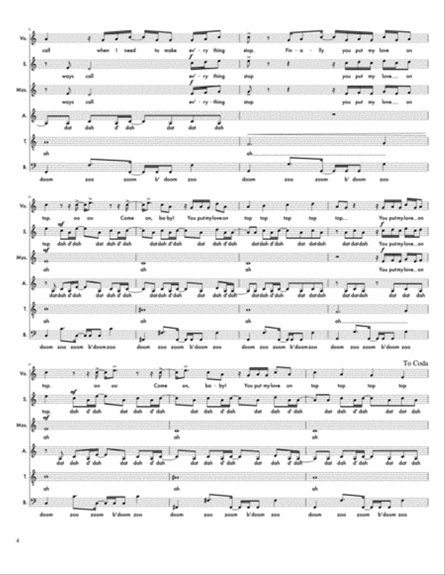 Love On Top A Cappella scores gallery preview page 4