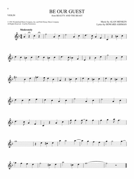 101 Disney Songs by Various Violin Solo - Sheet Music