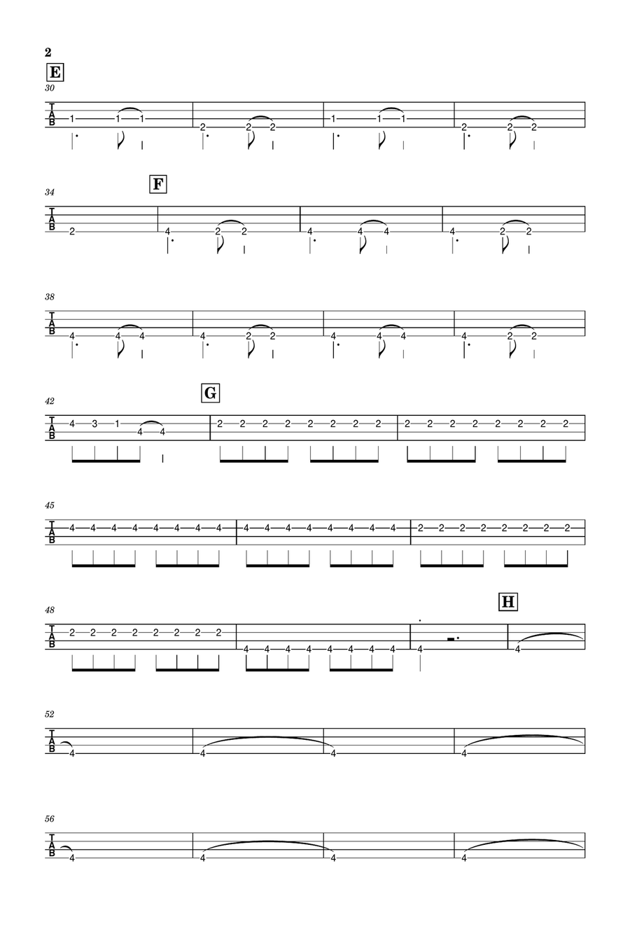 Perfect Bass Guitar Tablature scores gallery preview page 2