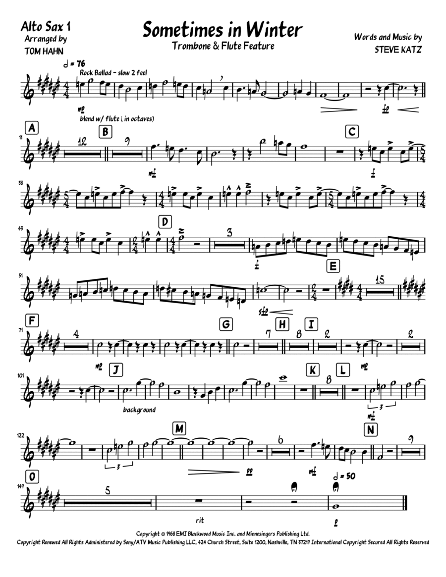 Sometimes In Winter Jazz Ensemble scores gallery preview page 1