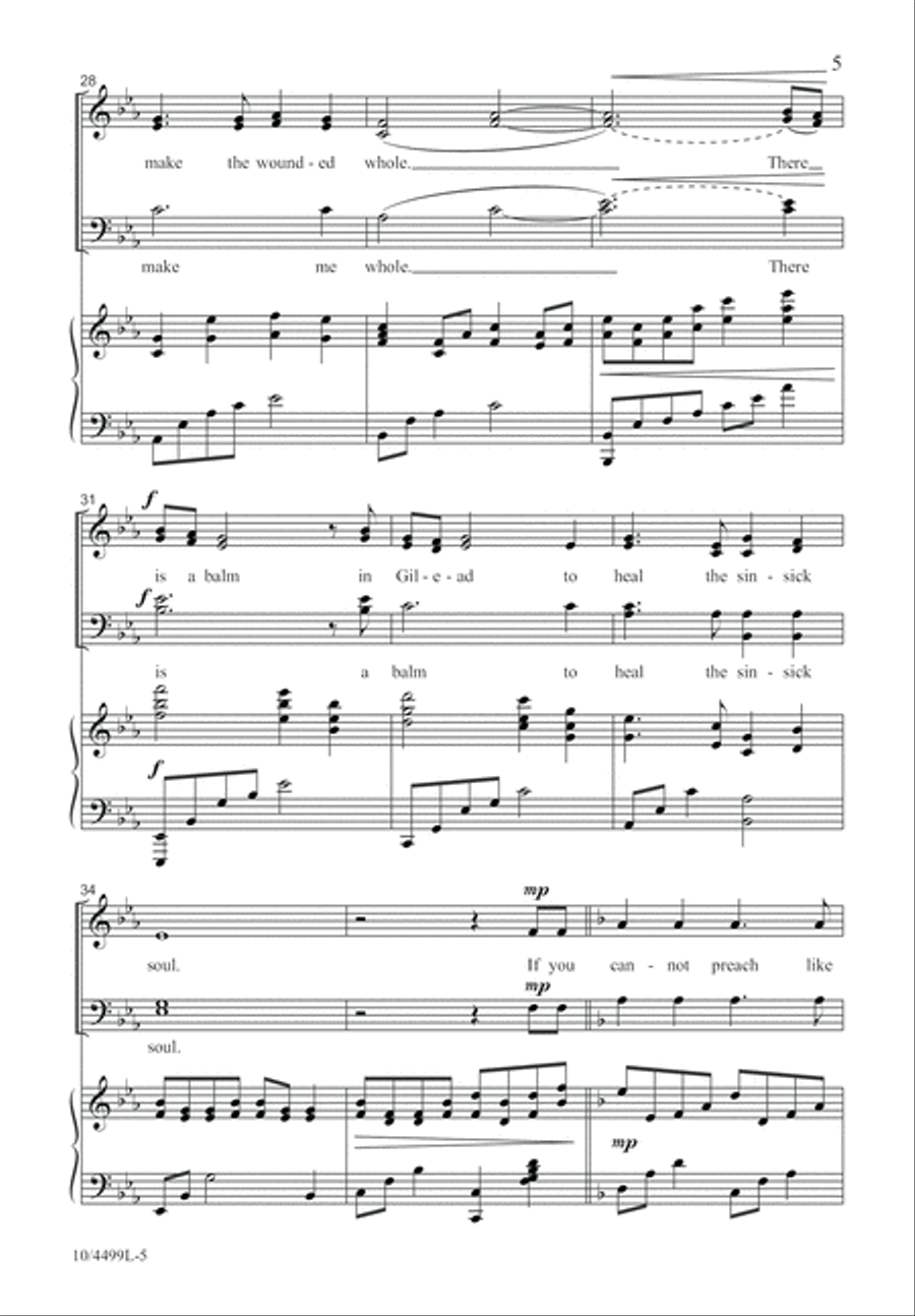 There Is a Balm in Gilead 4-Part scores gallery preview page 5