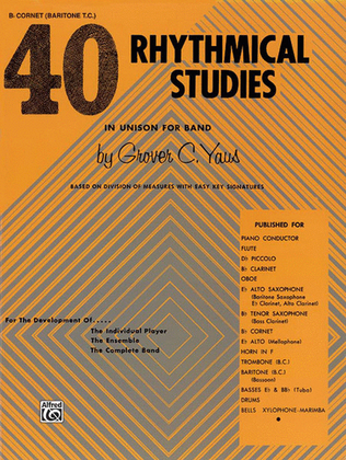 Book cover for 40 Rhythmical Studies