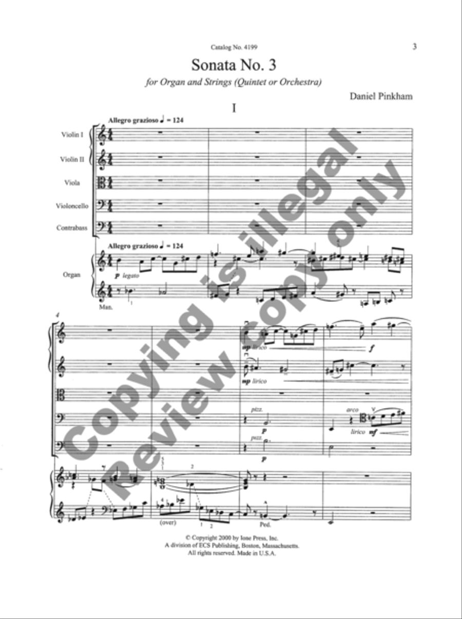 Sonata No. 3 for Organ & Strings