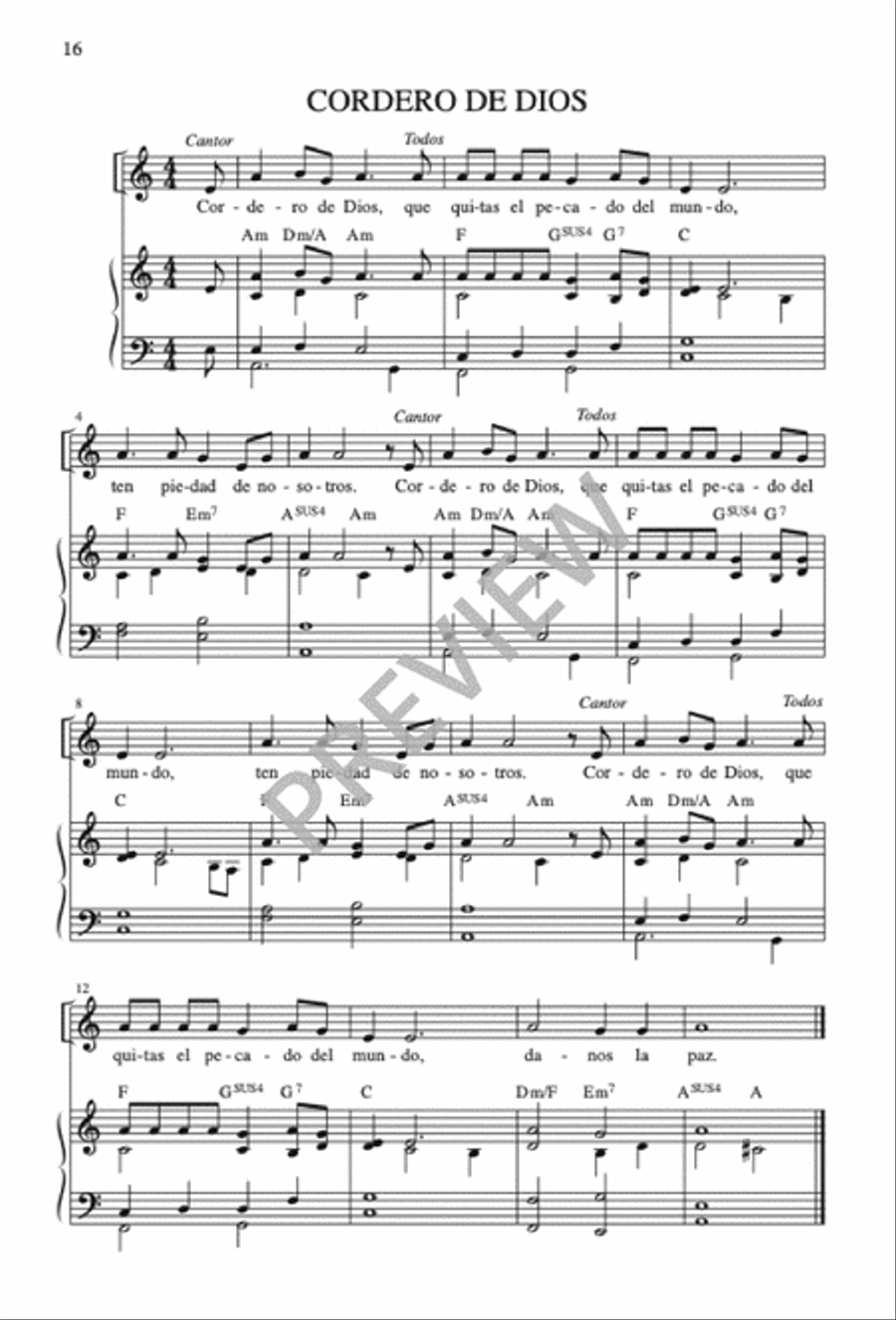 Misa al Sagrado Corazón de Jesús Unison Choir scores gallery preview page 18