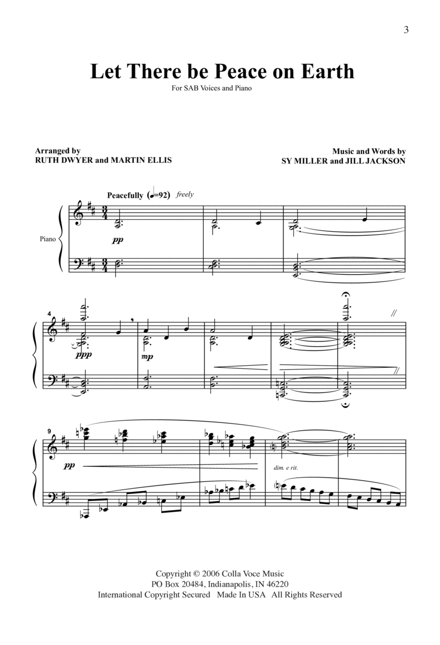 Let There Be Peace On Earth 3-Part scores gallery preview page 1
