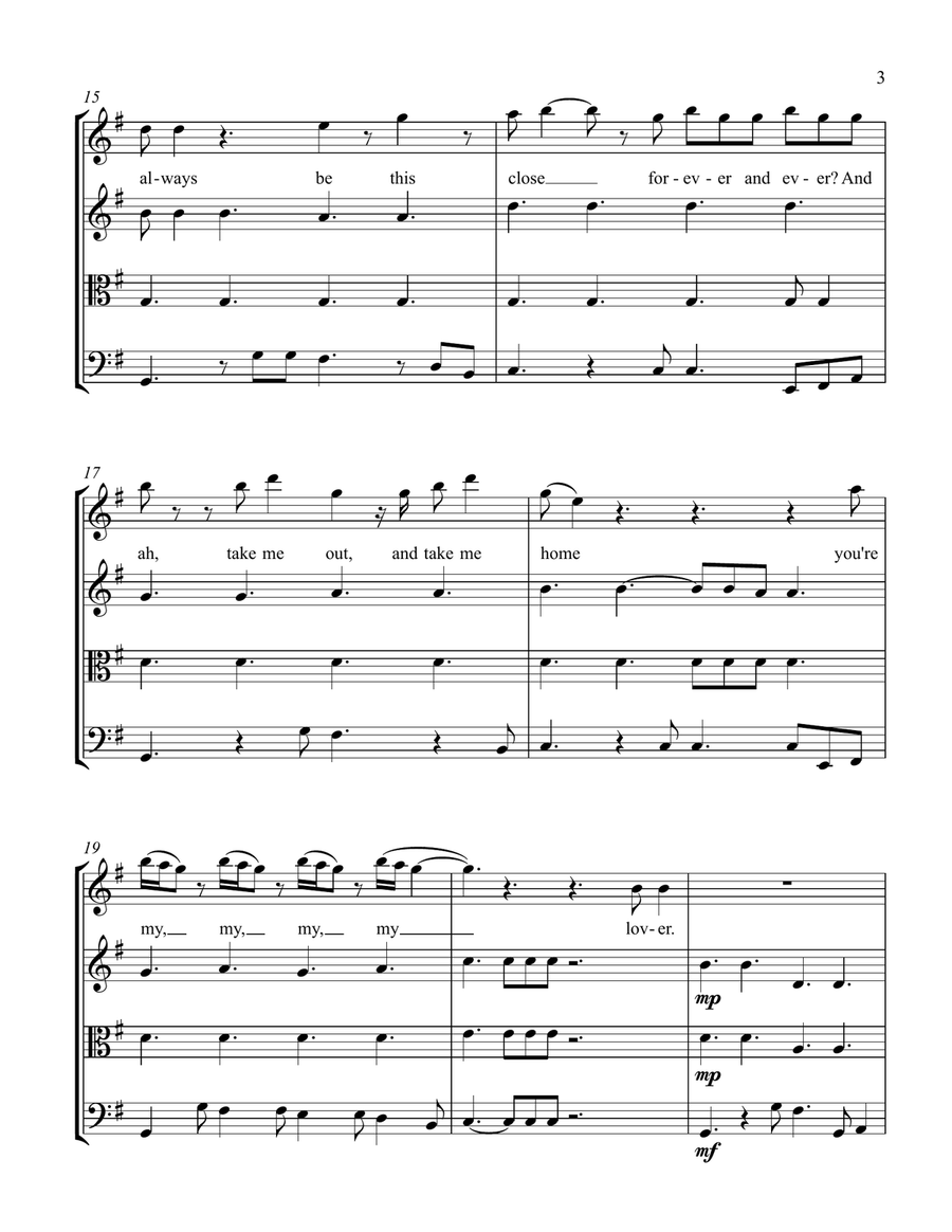 Lover Lover String Quartet scores gallery preview page 3