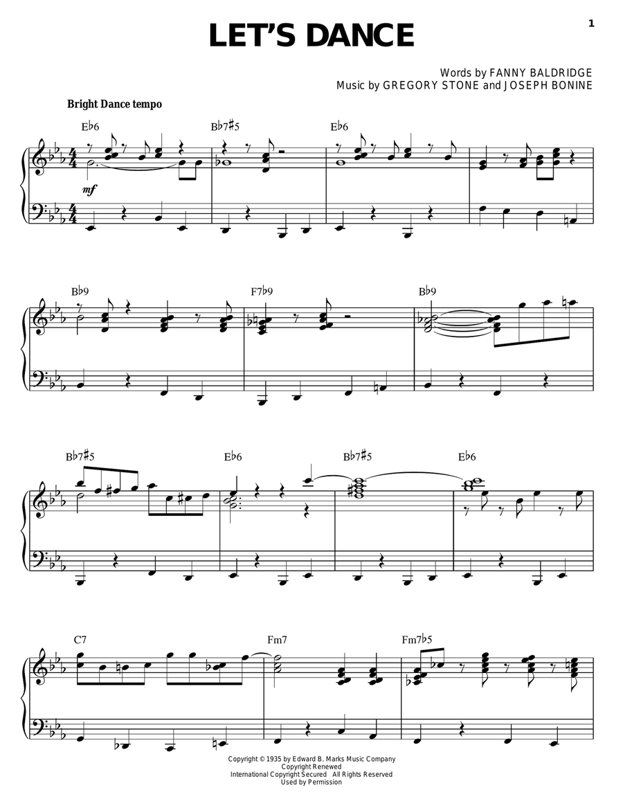 Let's Dance Let's Dance Piano Solo scores gallery preview page 1
