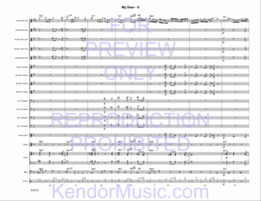 My Dear (Full Score) Jazz Ensemble scores gallery preview page 8