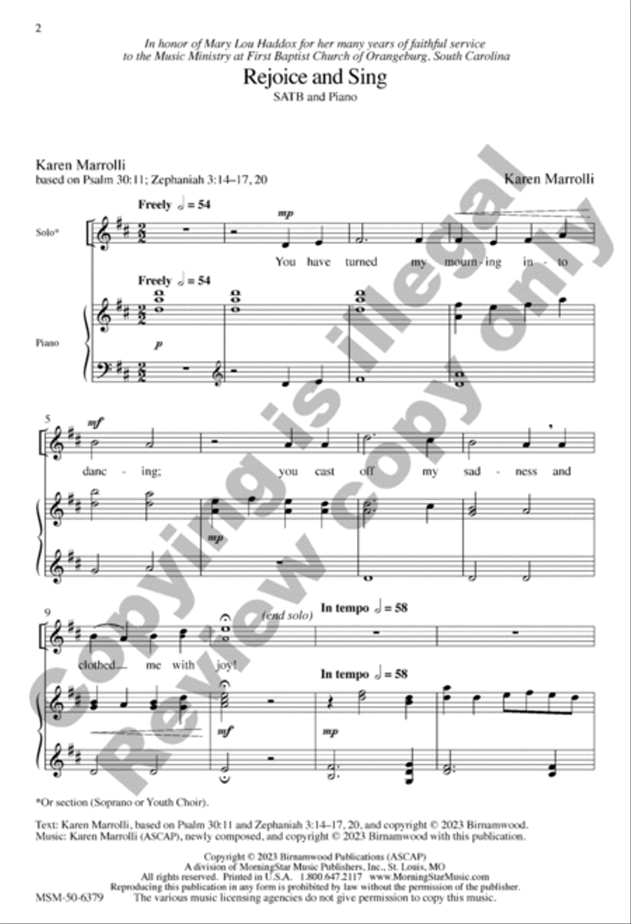 Rejoice and Sing Rejoice and Sing 4-Part scores gallery preview page 2